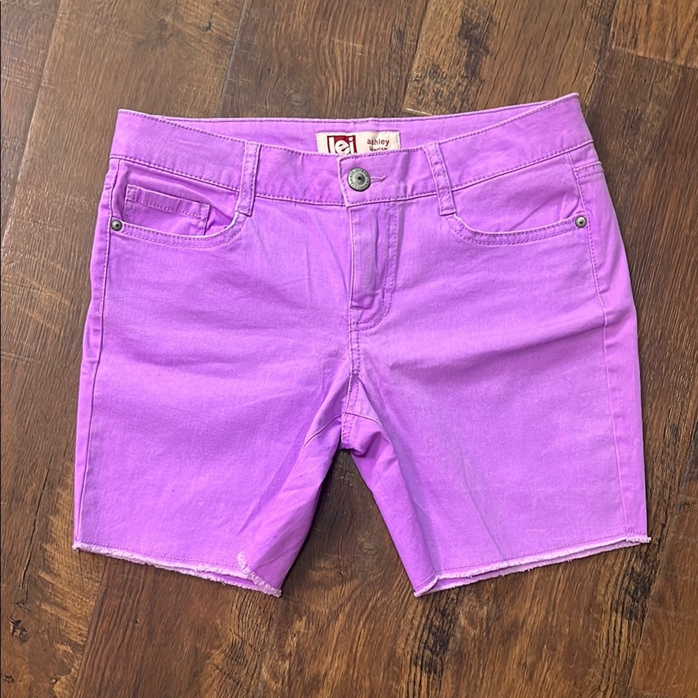 LEI Purple Jean Shorts with Raw Hem
